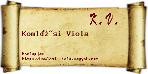 Komlósi Viola névjegykártya